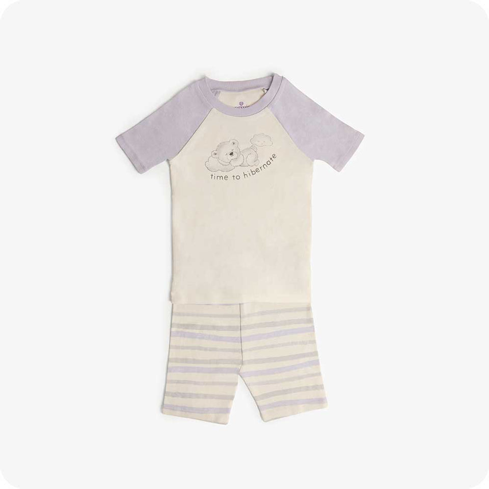 Marshmallow Bear Shorties Pajamas - Tidy Orchard Cozy Assortment